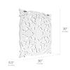Hand-Carved Square Floral Wood Medallion – White (30”)